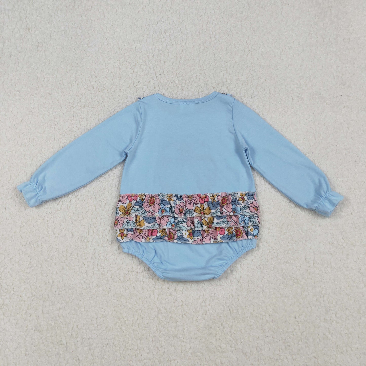 Pumpkin Embroidery Flowers Print Girls Fall Clothes Sisters Matching Wear