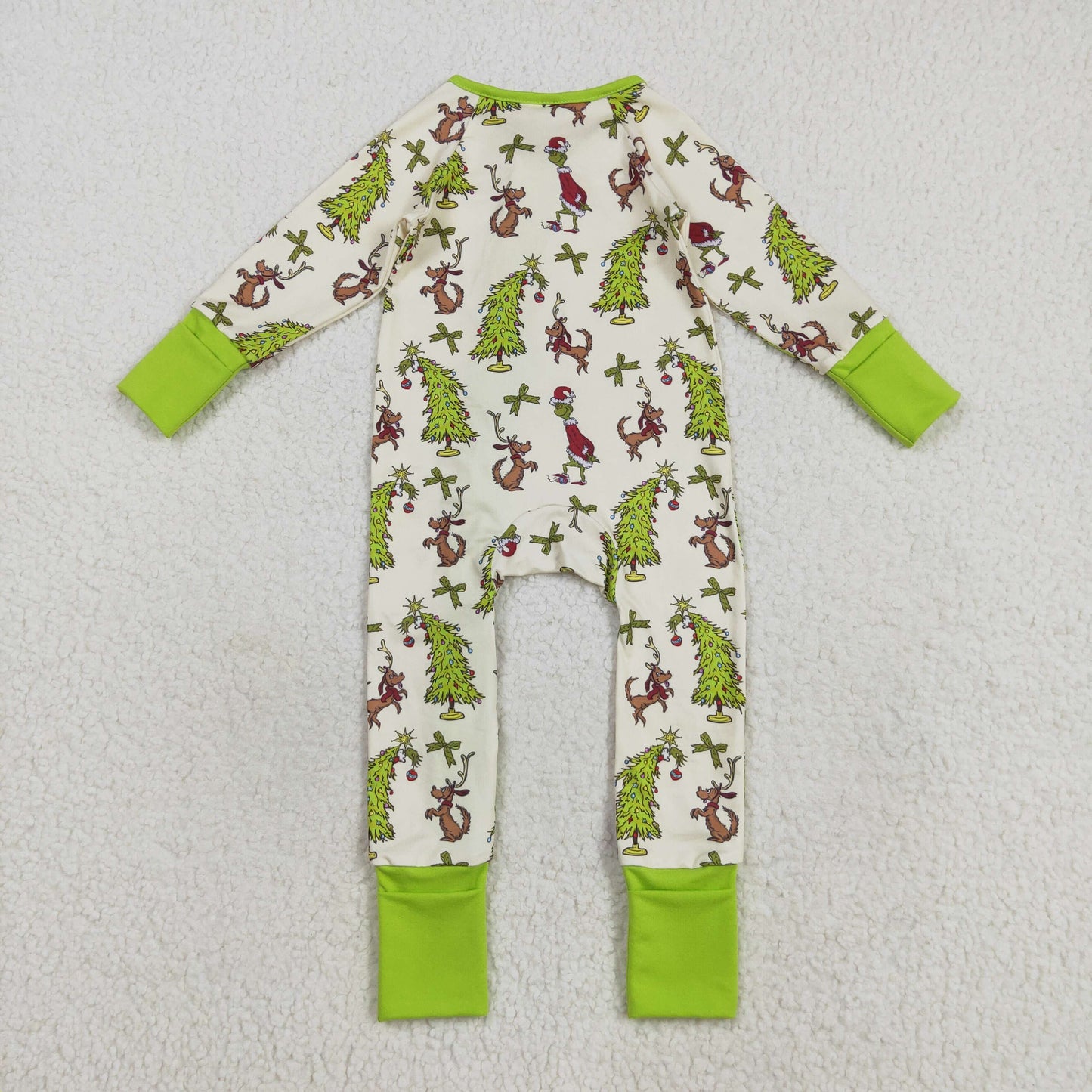 Green Frog Print Girls Christmas Pajamas Matching Clothes