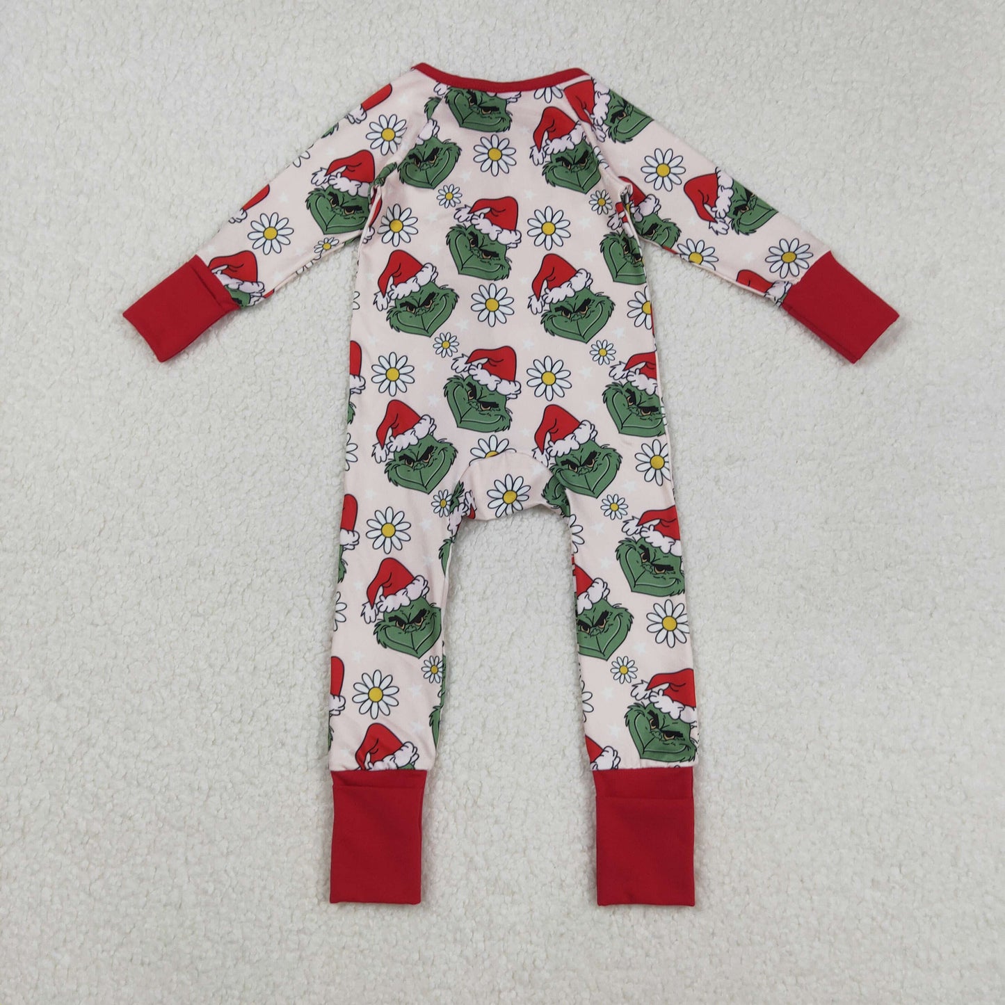 Green Frog Flowers Print Girls Christmas Clothes Sisters Matching Wear