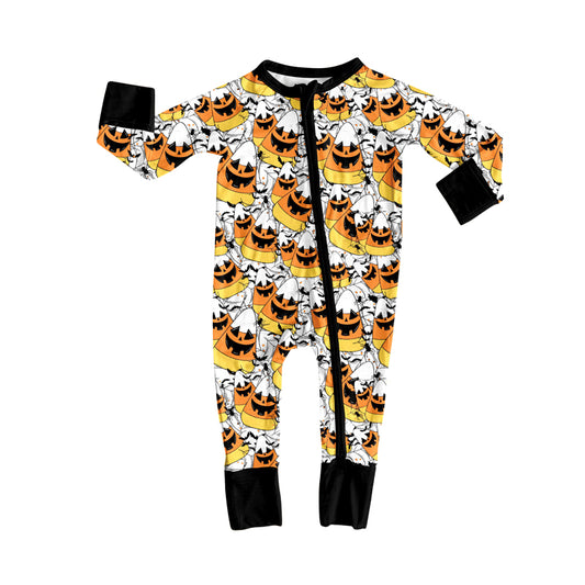 (Pre-order)LR2537 Candy Print Baby Boys Halloween Zipper Sleeper Romper