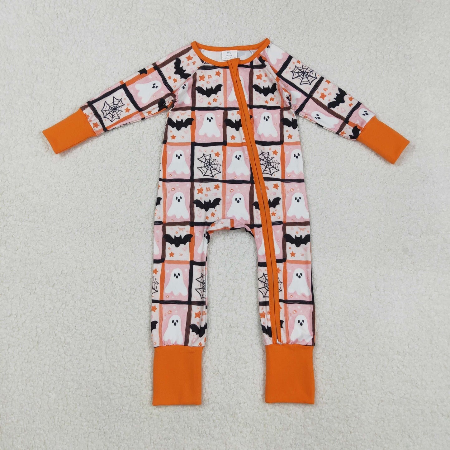 Spooky Bat Plaid Print Kids Halloween Pajamas Matching Clothes
