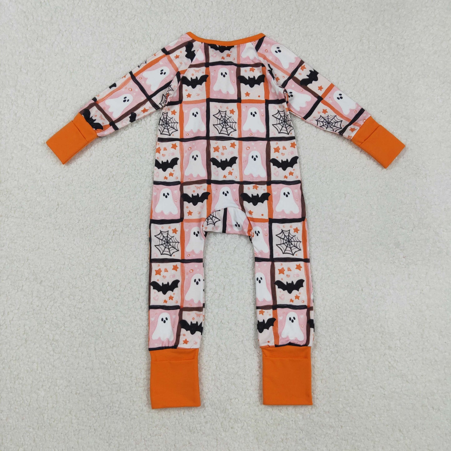 Spooky Bat Plaid Print Kids Halloween Pajamas Matching Clothes