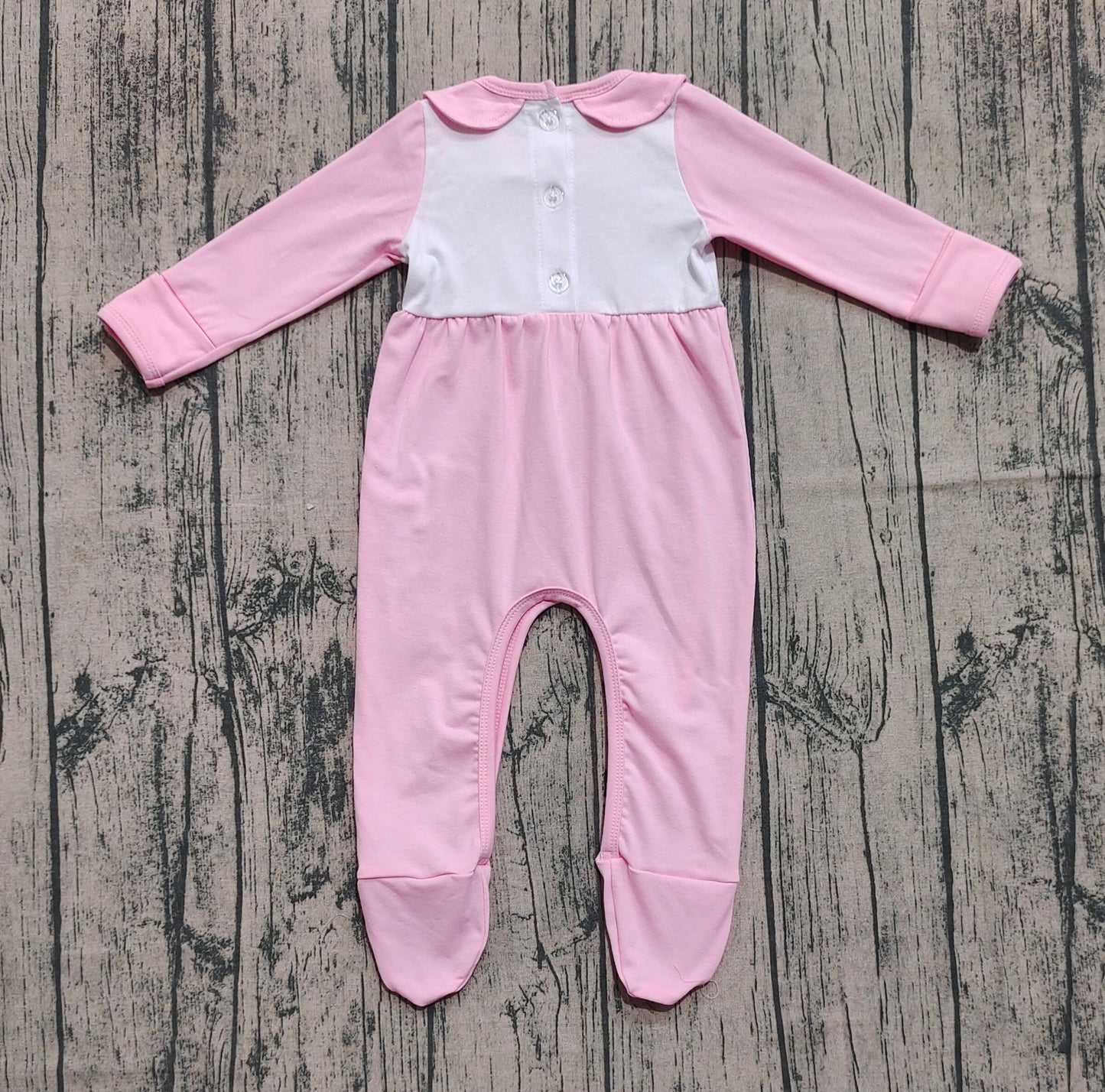 (Pre-order)LR2563 Turkey Pumpkin Pink Print Baby Girls Thanksgiving Romper