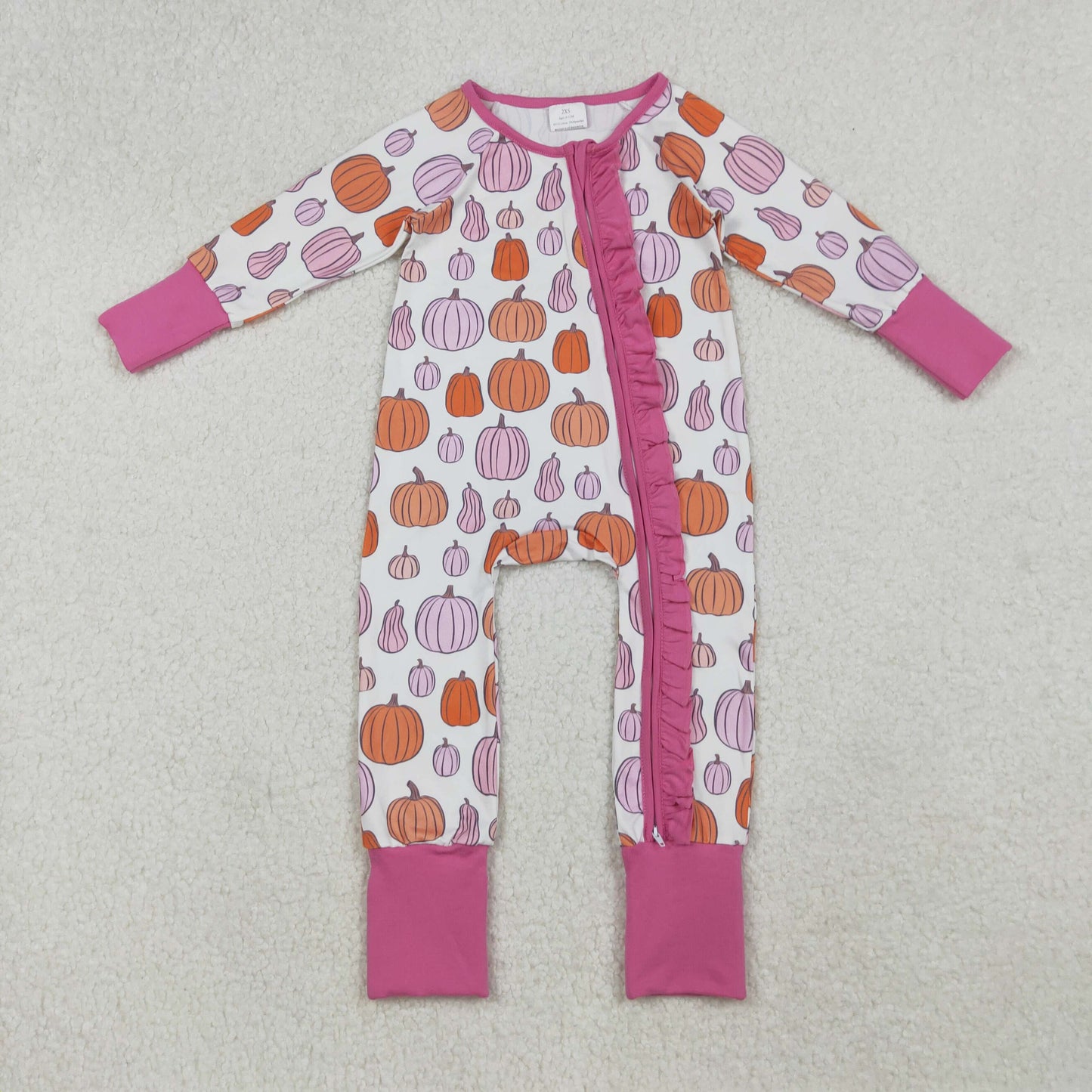 Pink Orange Pumpkin Girls Fall Clothes Sisters Matching Wear