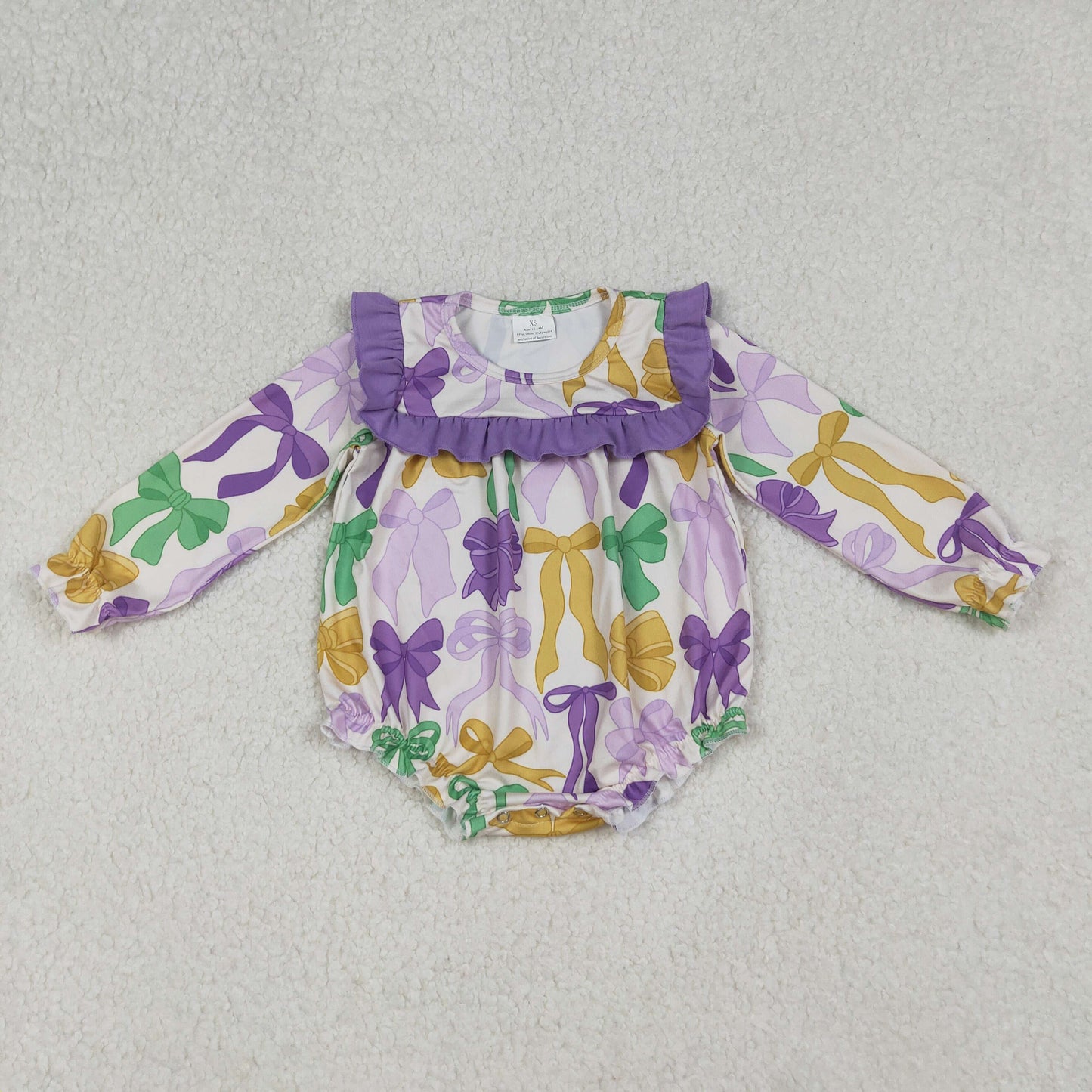 Colorful Bows Girls Mardi Gras Clothes Sisters Matching Wear
