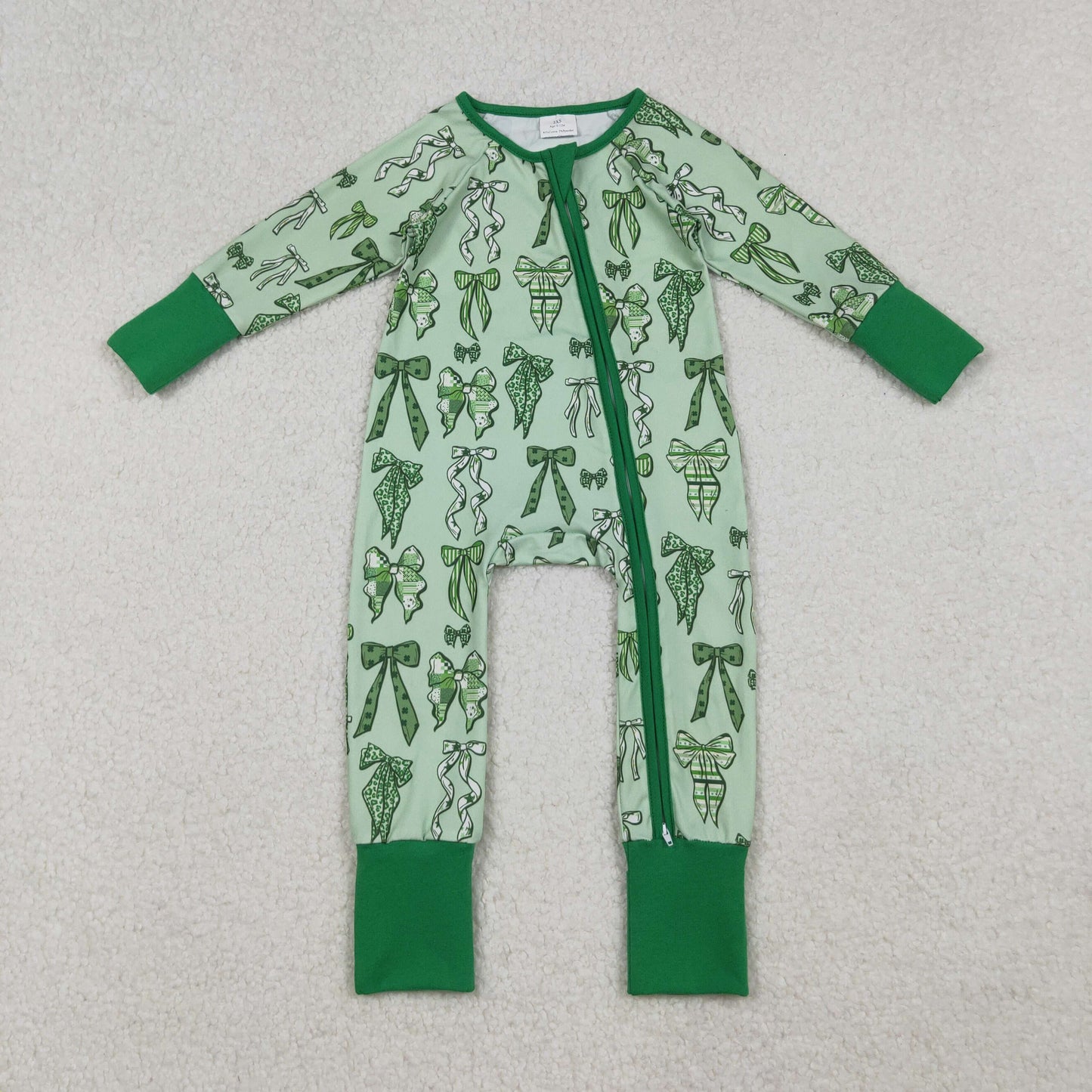 Green Bows Girls St.Patrick's Day Pajamas Clothes Sisters Matching Wear