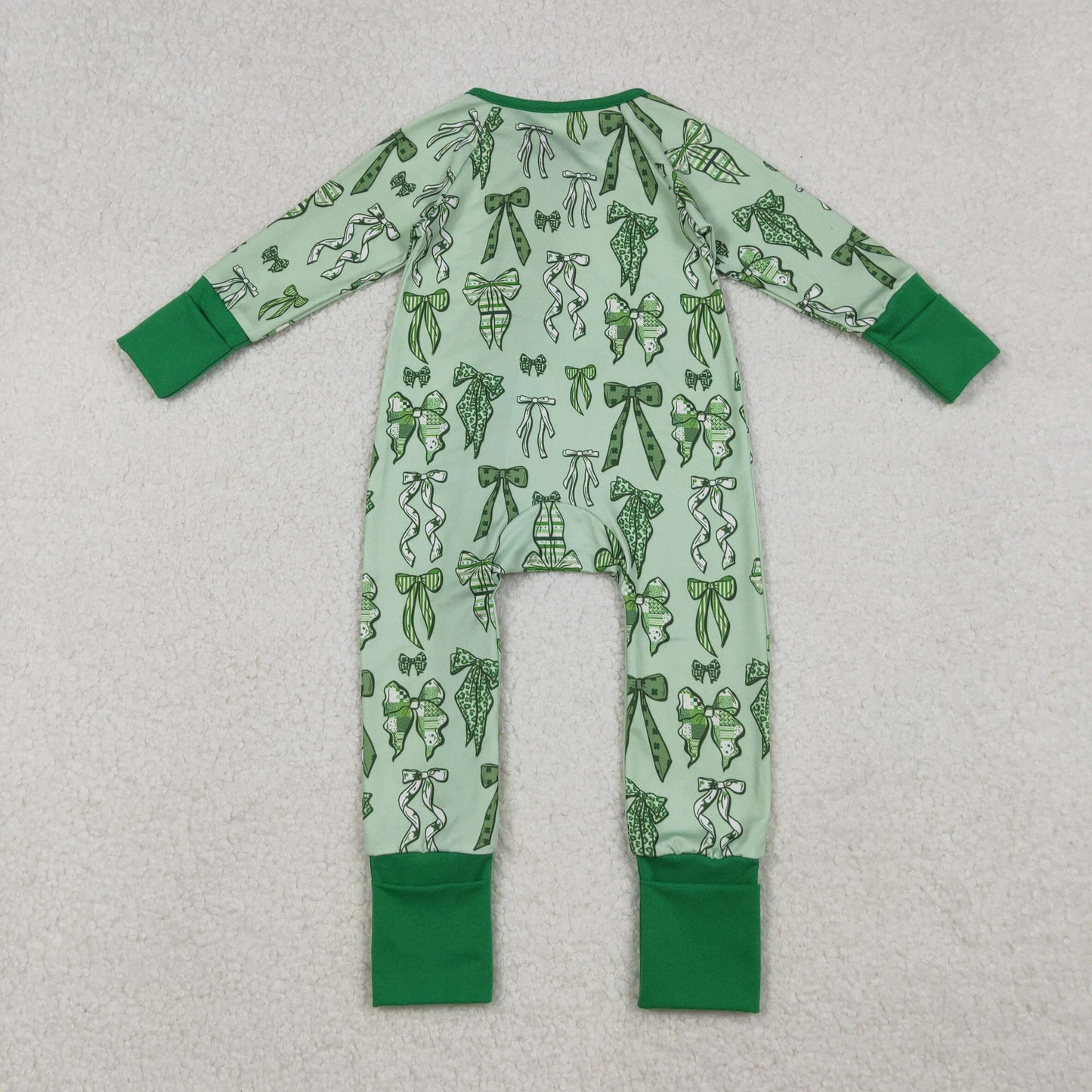 Green Bows Girls St.Patrick's Day Pajamas Clothes Sisters Matching Wear