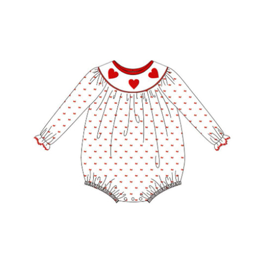 (Pre-order)LR2810 Heart Print Baby Girls Valentine's Day Romper