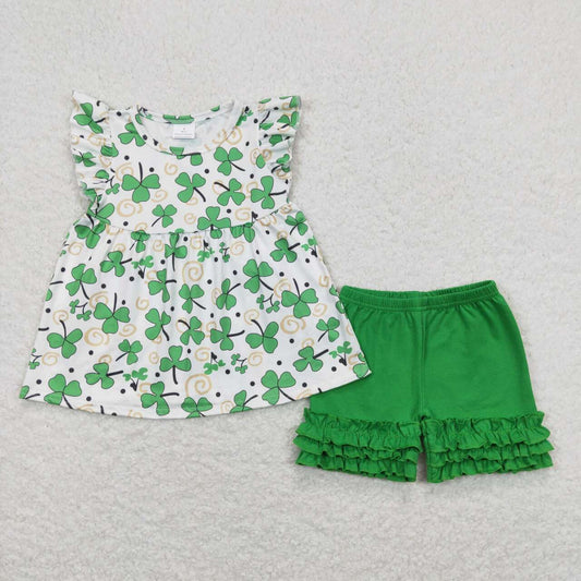 Flutter sleeve icing shorts St. Patrick Days' outfits A5-21