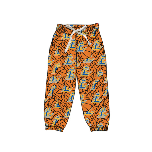 (Custom Design Preorder MOQ 5 Each Design) Team's Lincolnview Lancers Basketball Print Joggers Bottom Pants Mom and Me Matching Clothes