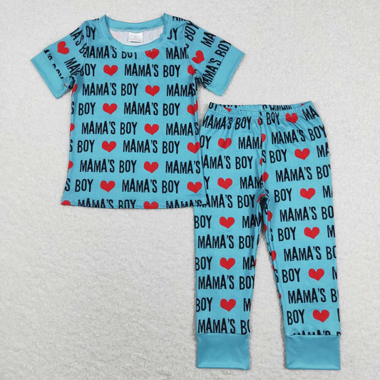 BSPO0168 Mama's Boy Blue Print Pajamas Clothes Set