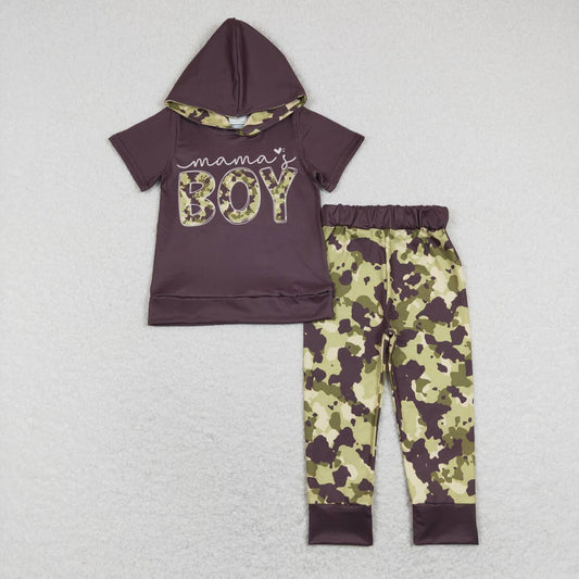 BSPO0274 Mama's Boy Camo Print Boys Hoodie Clothes Set