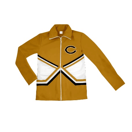 (Custom Design Preorder MOQ 5)  Team's Mustard Print Kids Zipper Jacket