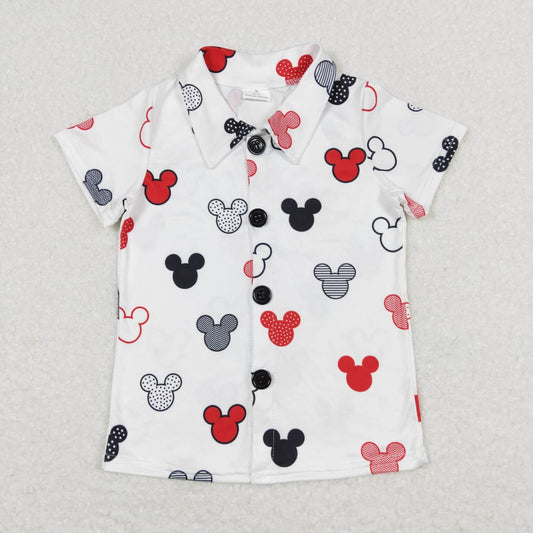 BT0607  Cartoon Mouse Print Boys Summer Tee Shirts Top