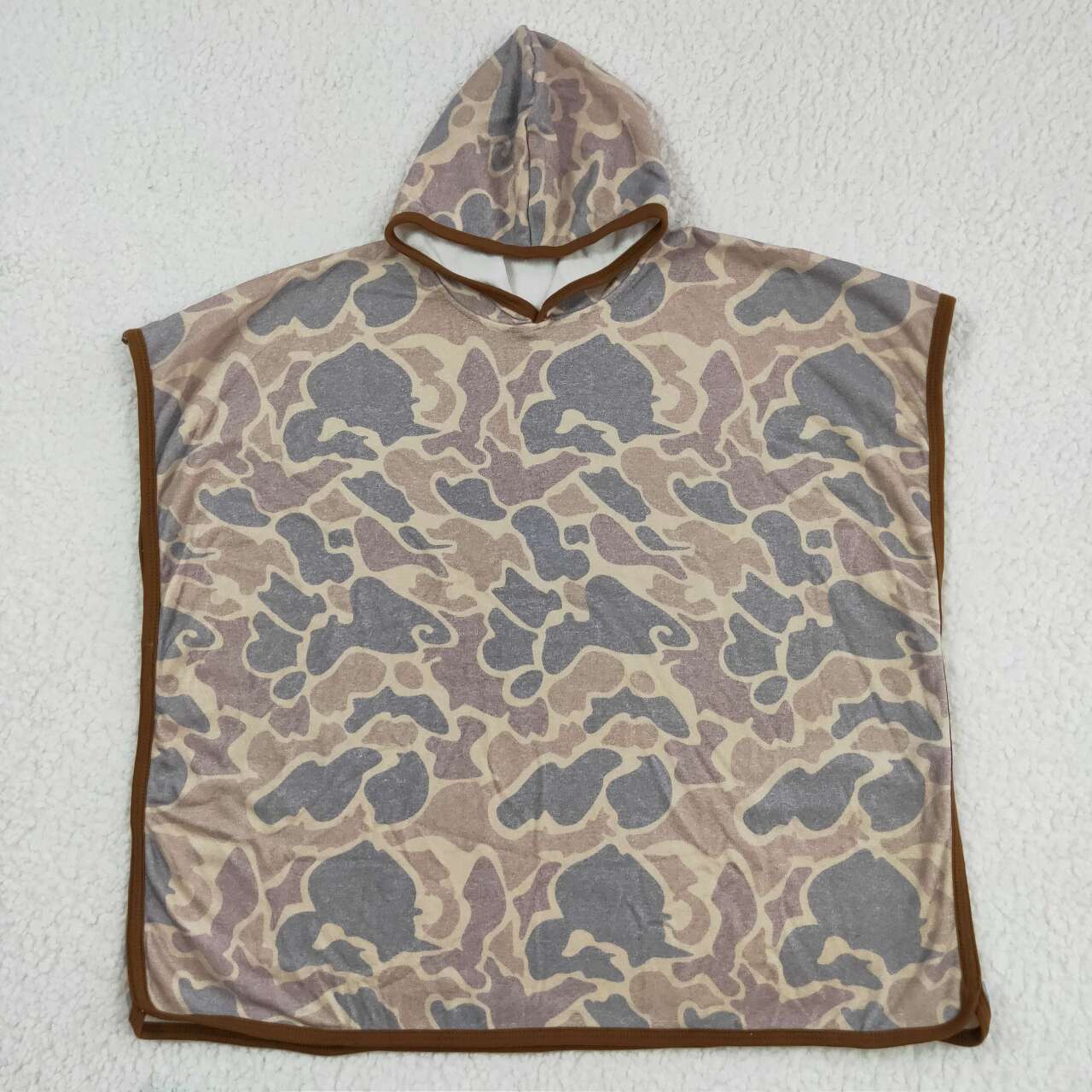 S0325  Brown Camo Print Kids Terry Swim Towel Cover Ups