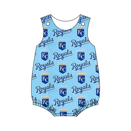 (Custom Design Preorder MOQ 5)NO. (45) Football Team's Print Baby Boys Summer Romper