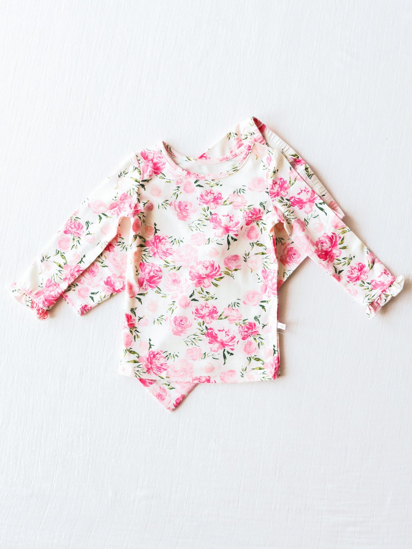 NO.9 (Custom Design Preorder MOQ 5) Pink Flowers Print Girls Pajamas Clothes Set