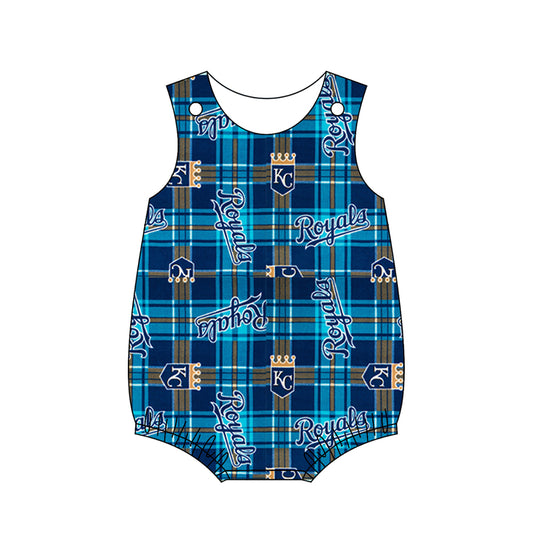 (Custom Design Preorder MOQ 5)NO. (61) Football Team's Print Baby Boys Summer Romper