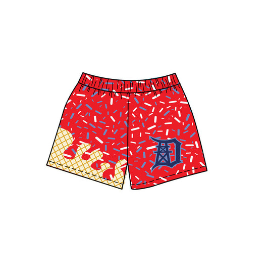 (Custom Design Preorder MOQ 5) Team's Red D Sprinkles Kids Bottom Shorts