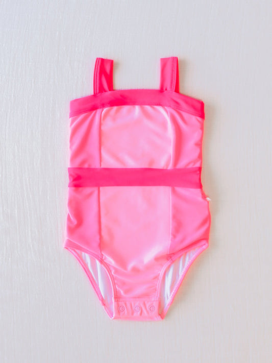 NO.13 (Custom Design Preorder MOQ 5)  Pink Print Girls 1 Piece Swimsuits