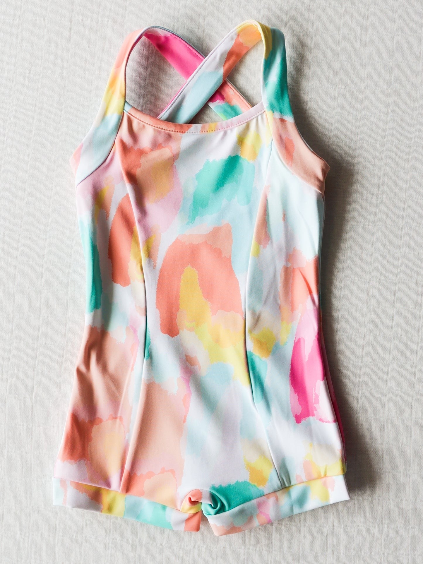 NO.17 (Custom Design Preorder MOQ 5)  Tie-dye Print Girls 1 Piece Swimsuits