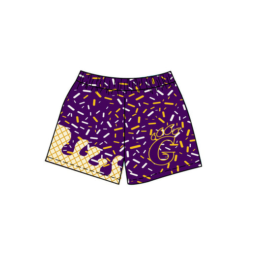 (Custom Design Preorder MOQ 5) Team's Purple G Sprinkles Kids Bottom Shorts