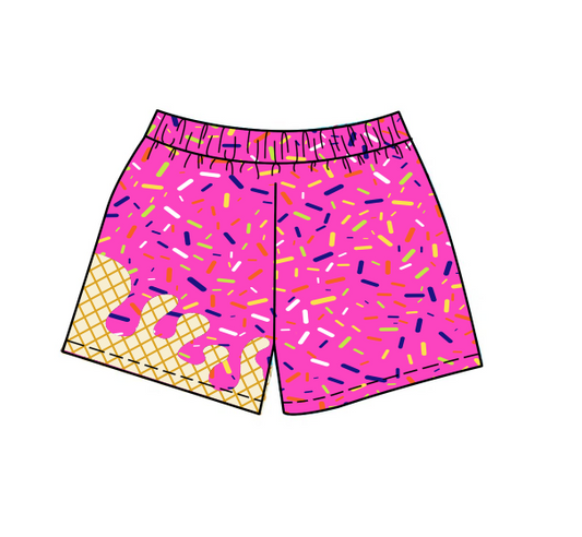 (Custom Design Preorder MOQ 5) Team's Hot Pink Sprinkles Adult Bottom Shorts