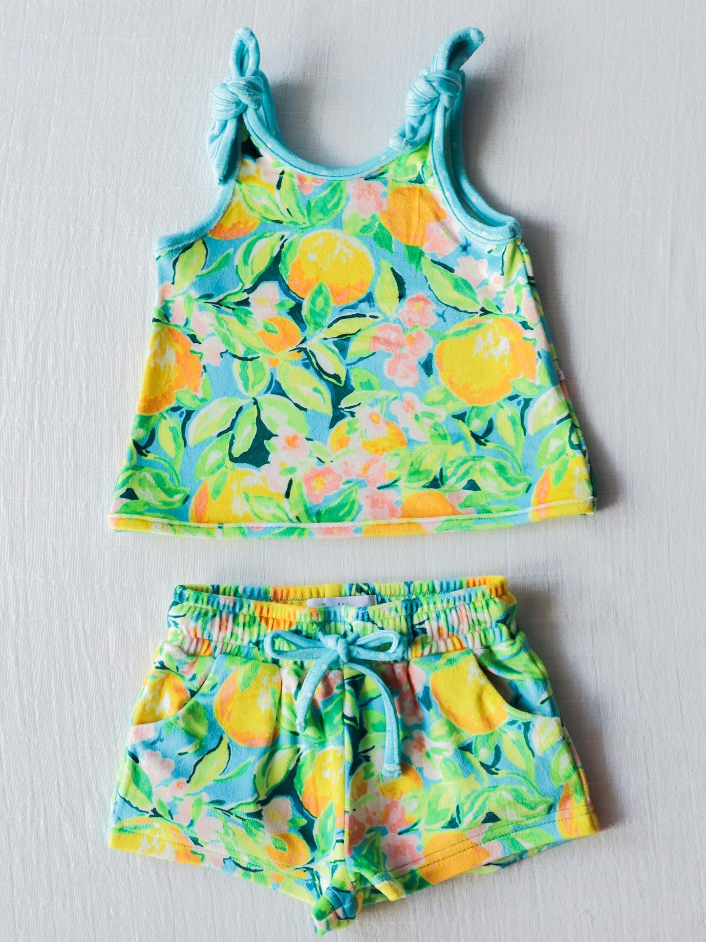 NO.1 (Custom Design Preorder MOQ 5)  Orange Print Girls Summer Clothes Set