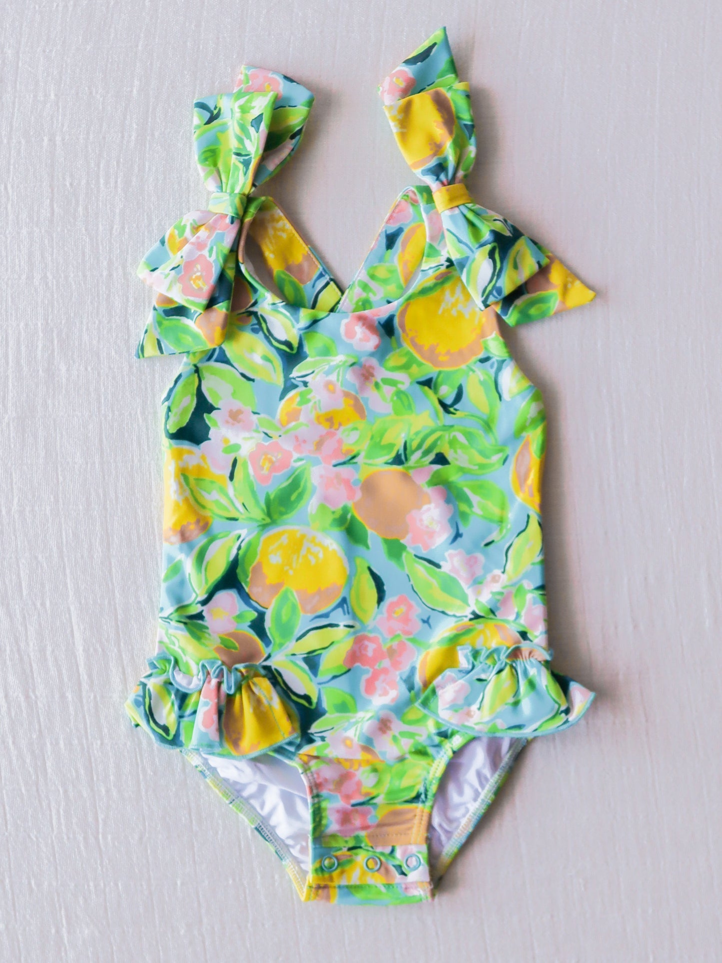 NO.27 (Custom Design Preorder MOQ 5)  Orange Print Girls 1 Piece Swimsuits