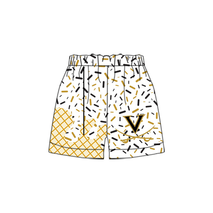 (Custom Design Preorder MOQ 5) Team's White V Sprinkles Adult Bottom Shorts