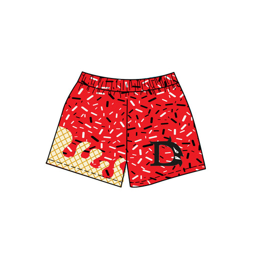 (Custom Design Preorder MOQ 5) Team's Red D Sprinkles Kids Bottom Shorts