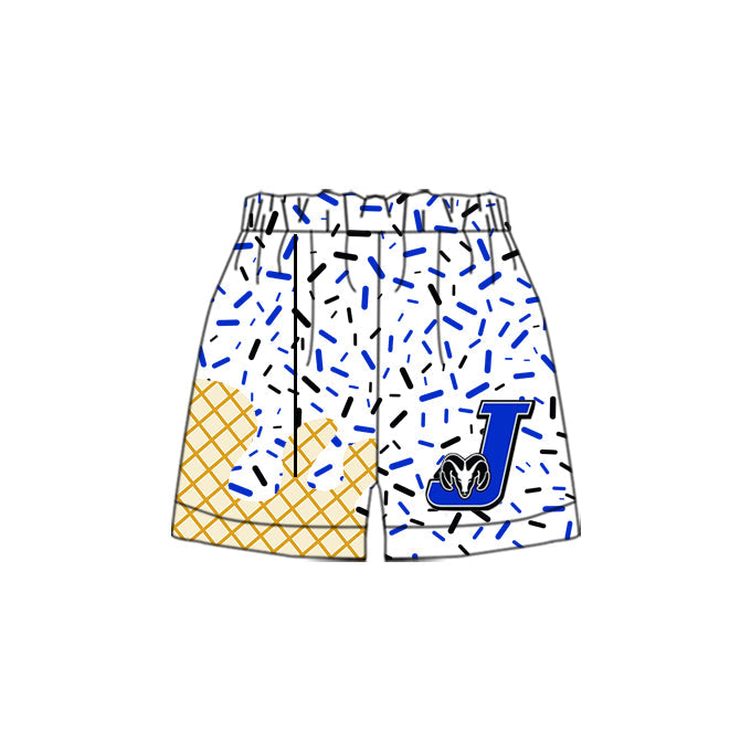 (Custom Design Preorder MOQ 5) Team's White J Sprinkles Adult Bottom Shorts