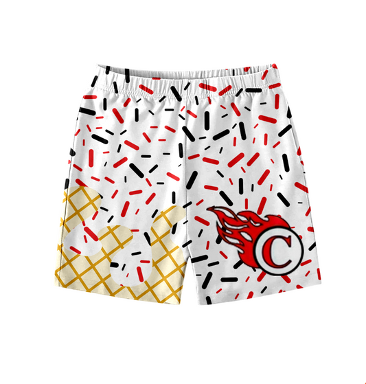 (Custom Design Preorder MOQ 5) Team's White C Sprinkles Adult Bottom Shorts