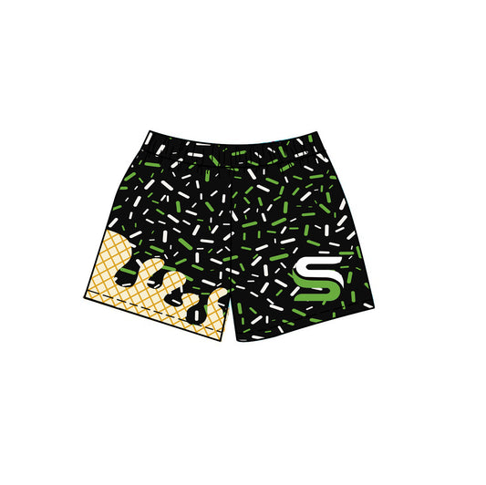 (Custom Design Preorder MOQ 5) Team's Black S Sprinkles Adult Bottom Shorts
