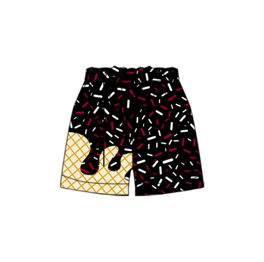 (Custom Design Preorder MOQ 5) Team's Black Sprinkles Kids Bottom Shorts