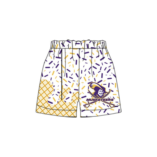 (Custom Design Preorder MOQ 5) Team's White MUSKETEERS Sprinkles Adult Bottom Shorts