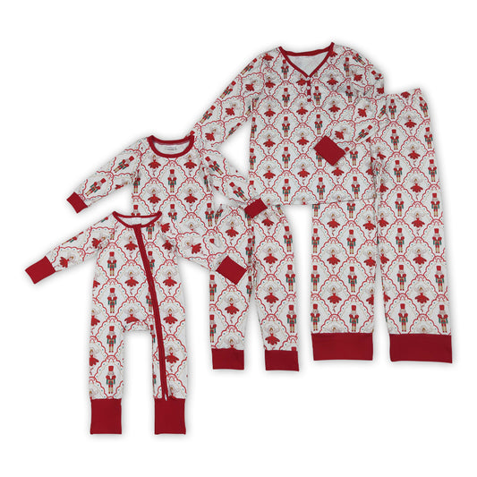 Nutcracke* Soldier Print Family Christmas Pajamas Matching Clothes