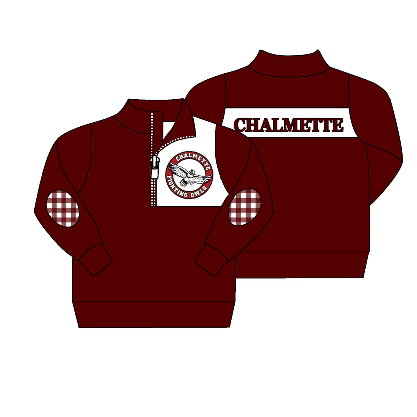 (Custom Design Preorder MOQ 5)  Team's Chalmette OWLS Print Boys Pullover Tee Shirts Top