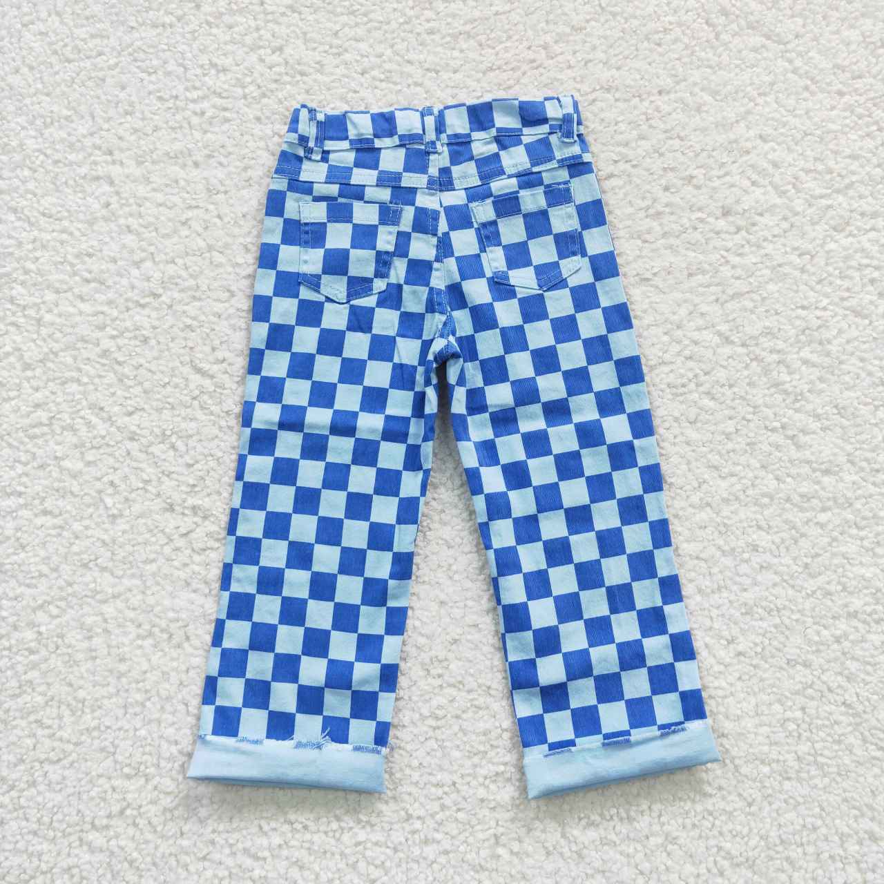 7 Colors Plaid Denim Jeans Kids Matching Pants Sibling Wear