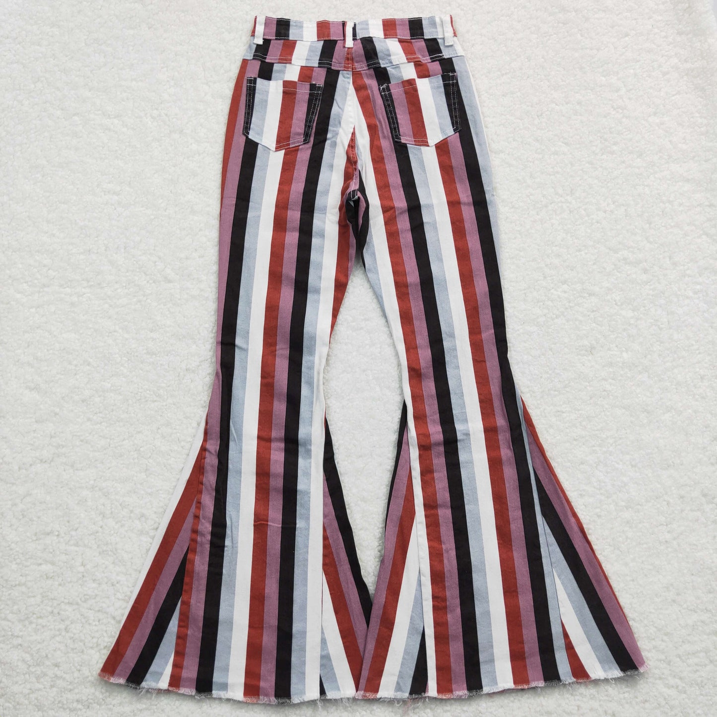 P0152 Adult stripes denim bell bottom jeans