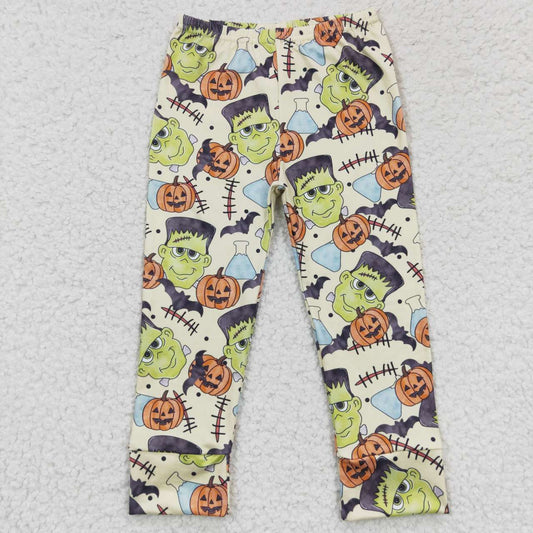 P0168 Girls pumpkin print Halloween legging pants