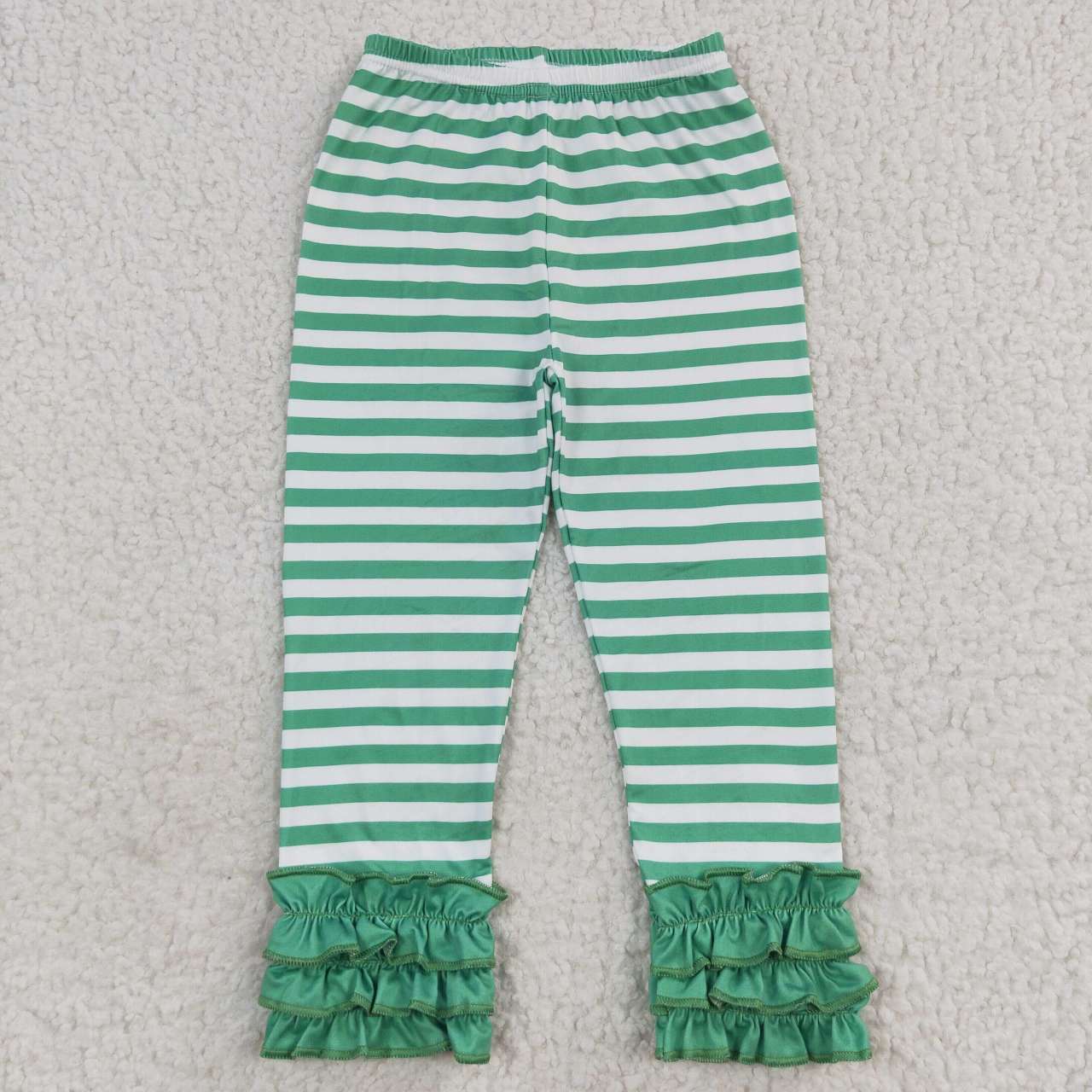 P0175 Green stripes girls legging pants