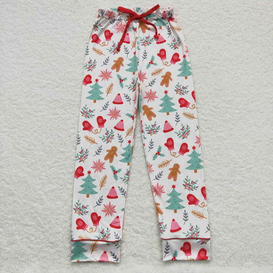 P0236 Christmas tree & gingersnap print family set parent-child outfit adult pajamas pants