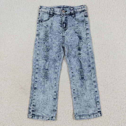 P0244 White distressed denim legging pants kids fall jeans