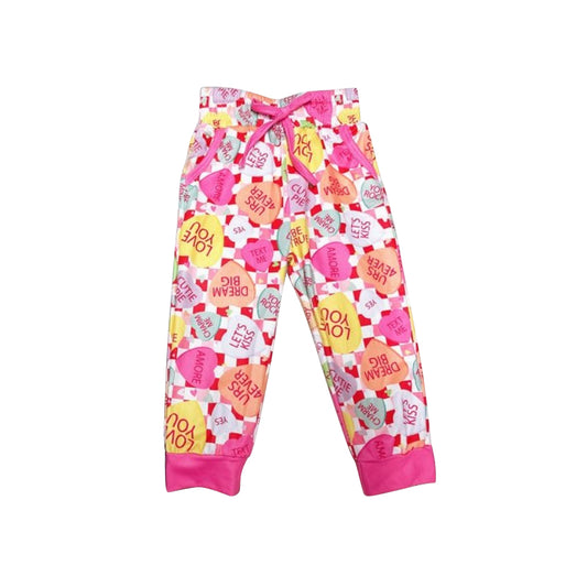 (Pre-order)P0382 Pink Heart LOVE YOU Print Valentine's Pants