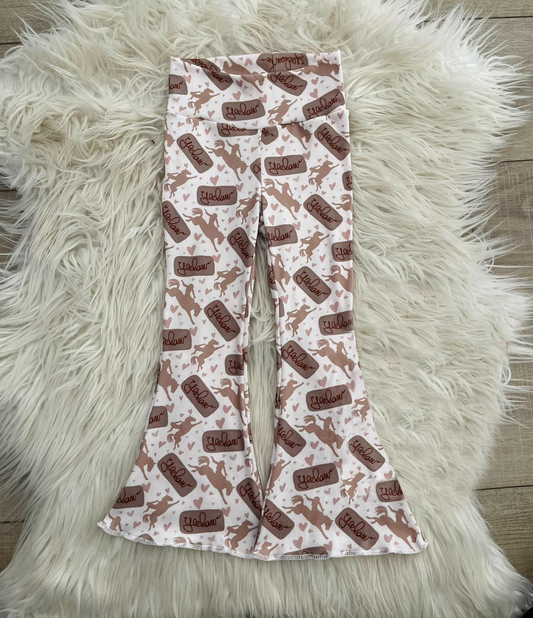 (Pre-order)P0446 Rodeo Print Girls Bell Bottom Pants