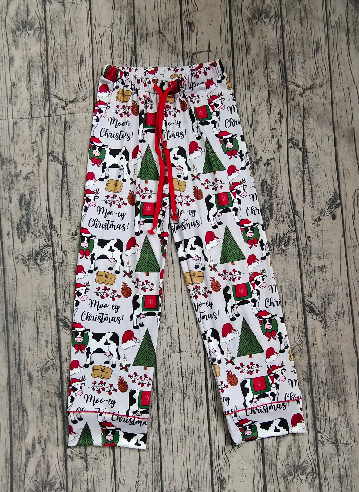 (Pre-order)P0492 Moo~Cow Print Adult Christmas Pajamas Pants