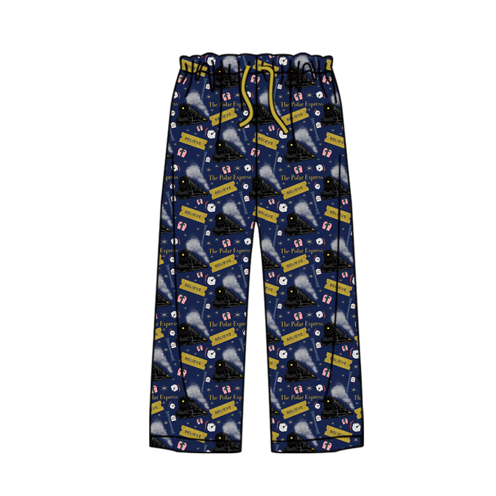 (Pre-order) P0505 Polar Express Print Adult Christmas Pajamas Pants