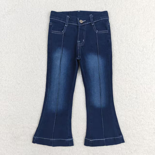 P0508 Blue Denim Bell Bottom Jeans Girls Fall Pants