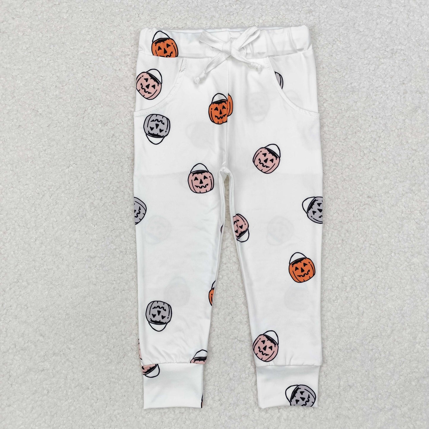 P0514 Pumpkin Basket Print Boys Halloween Pants